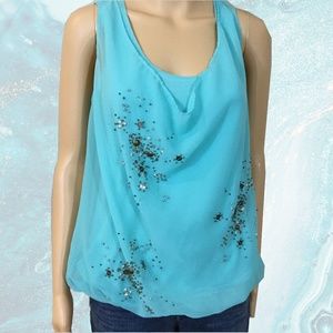 Rafaella Light Blue Tank with Beading